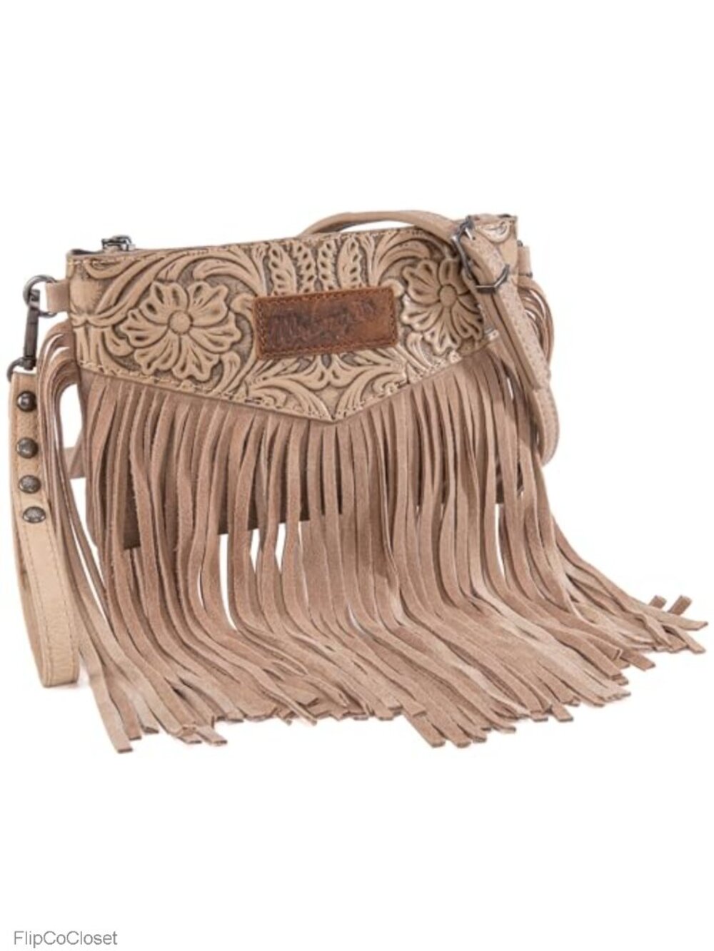 Faux Leather Wristlet Crossbody Purse Fringe Bag